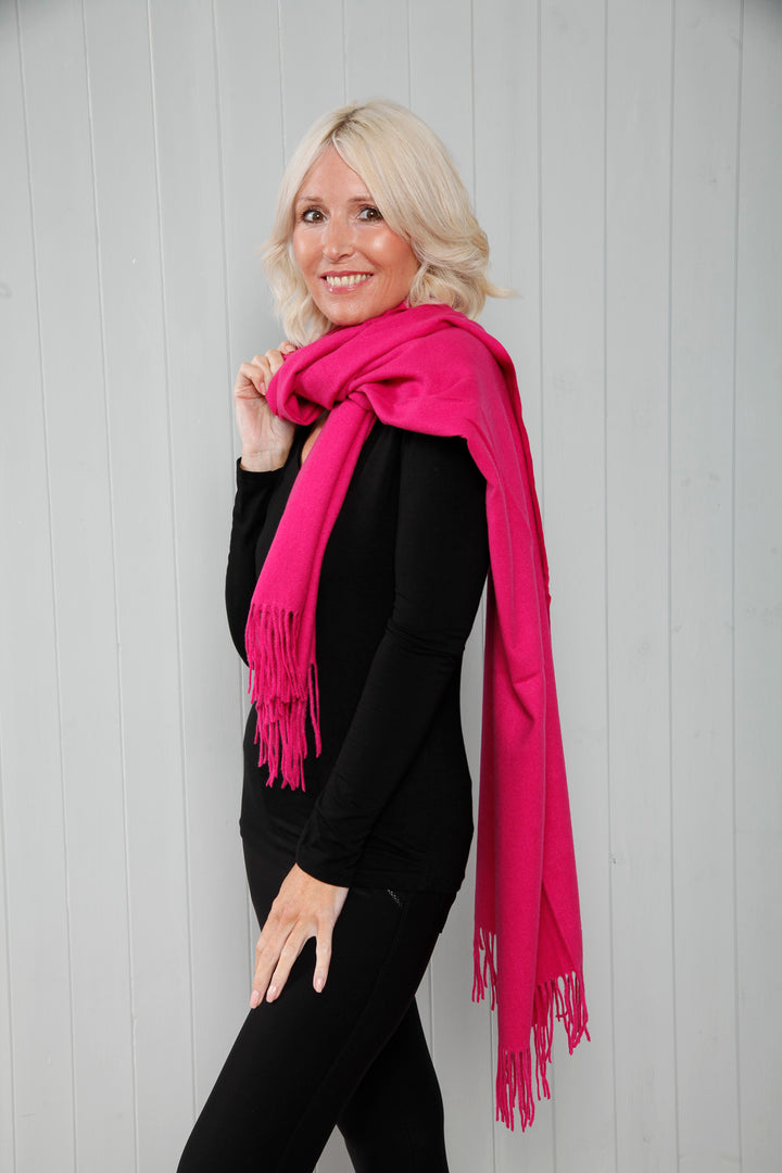 Felicity Fringe Scarf Fuchsia