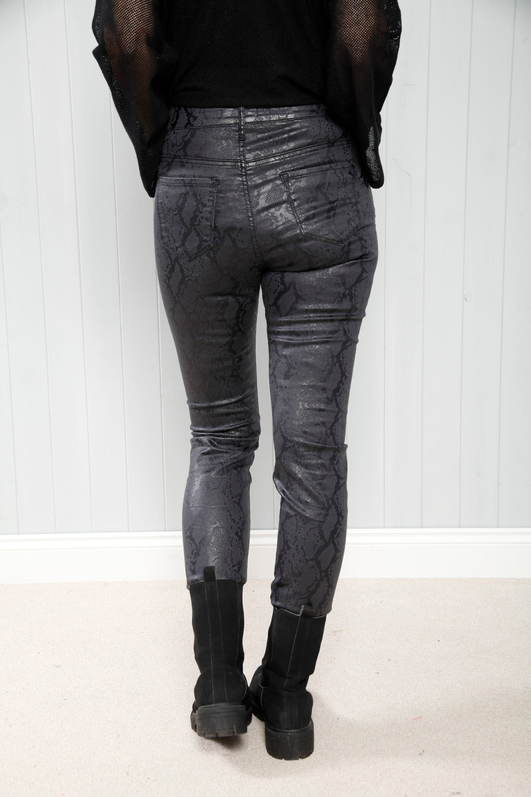 Snakeprint Effect Jeans