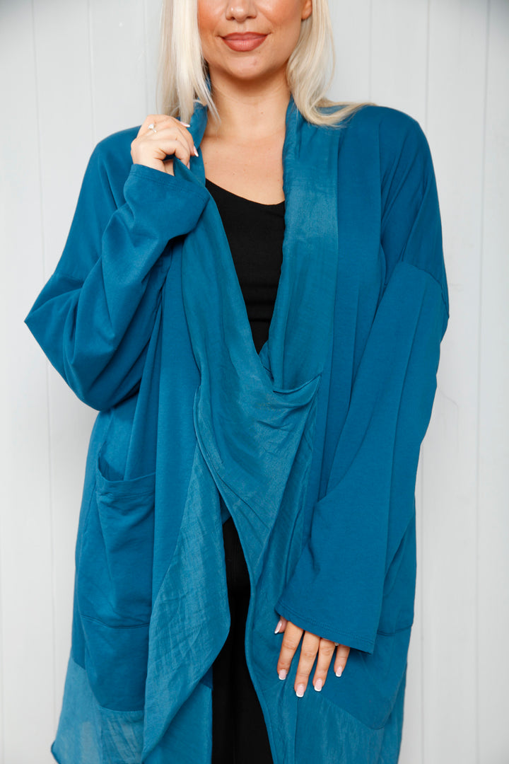 Emily Wrap Silk Top Teal