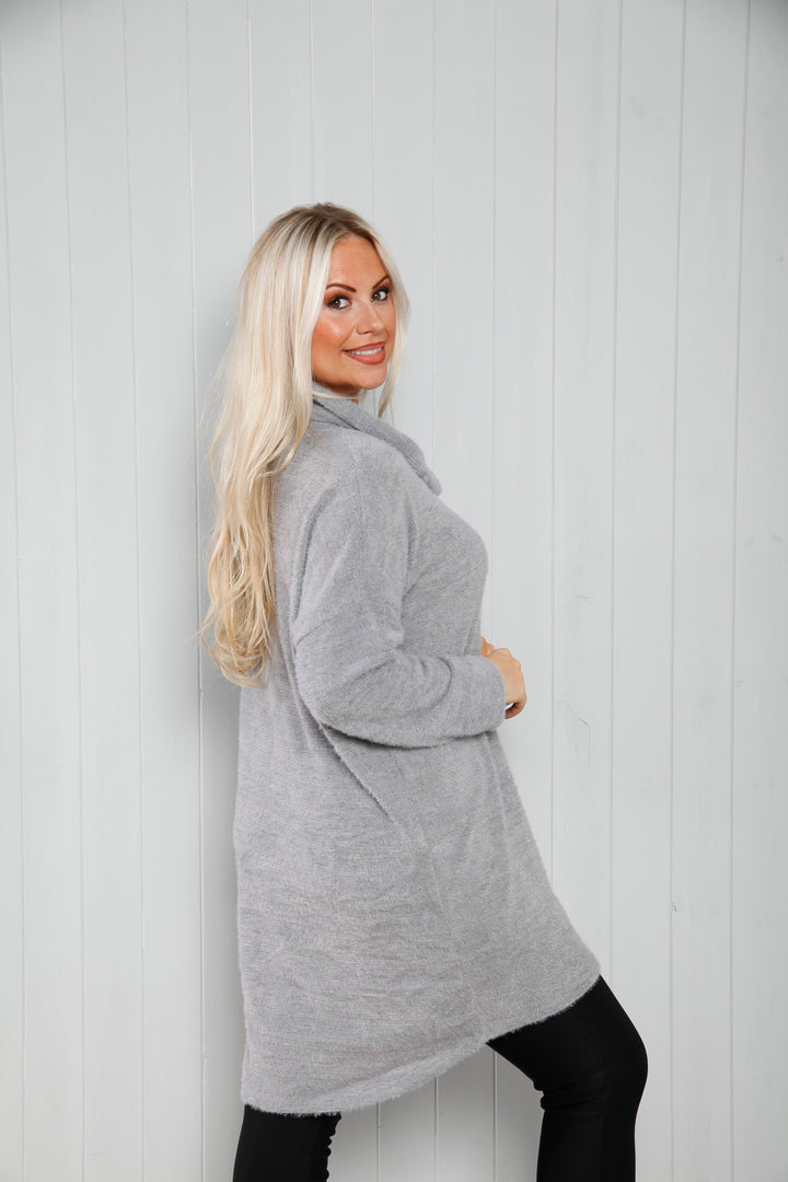 Chelsea Cowl Neck Tunic Grey