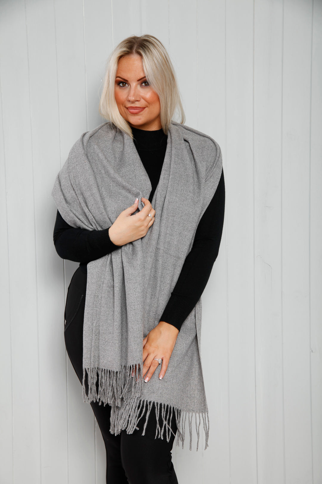 Felicity Fringe Scarf Grey