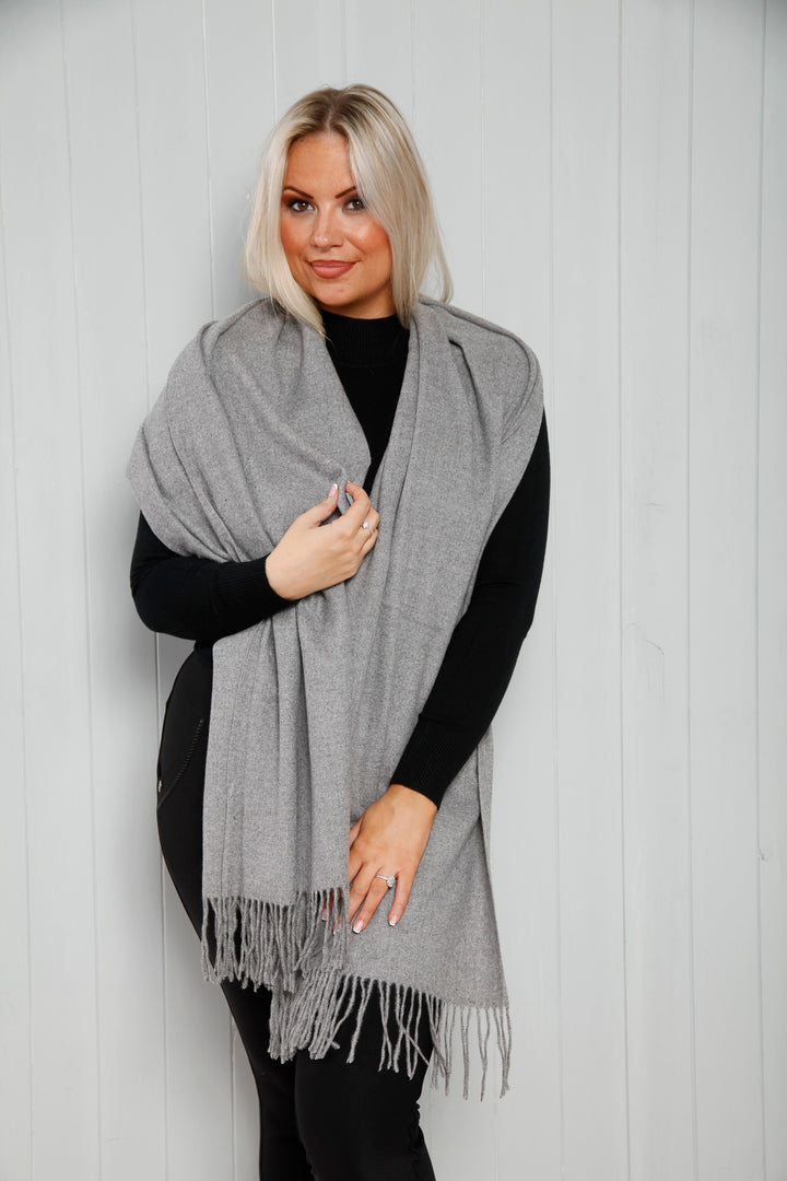 Felicity Fringe Scarf Grey