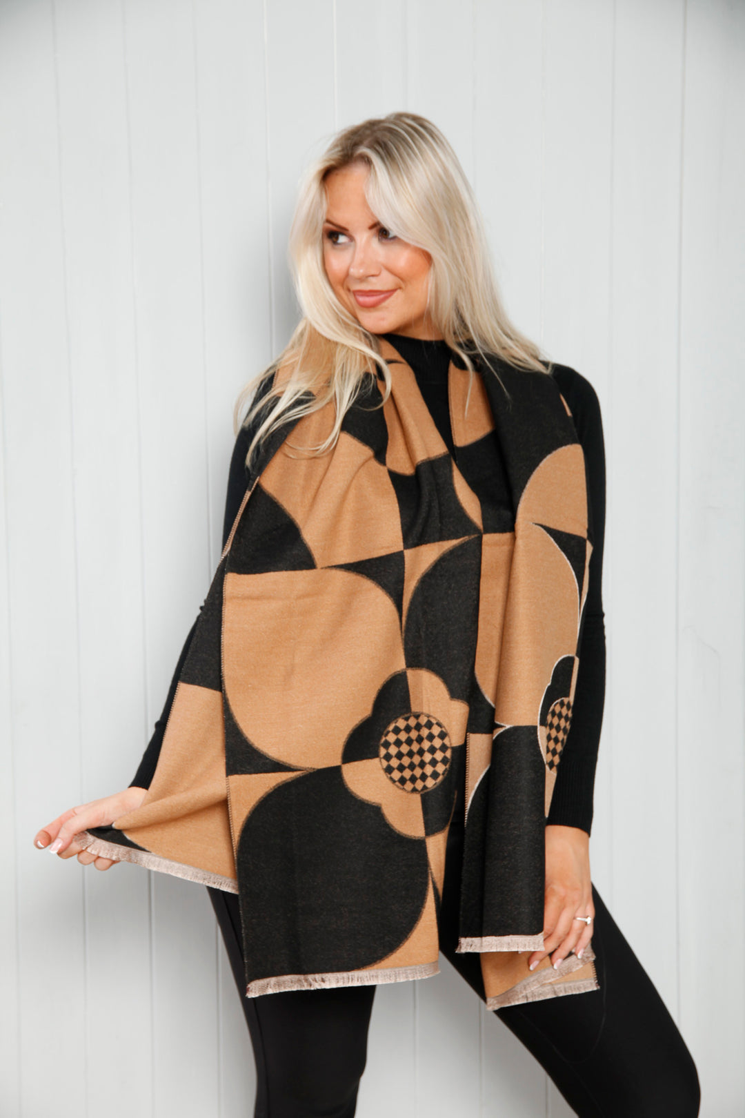 Frances Floral Scarf Tan