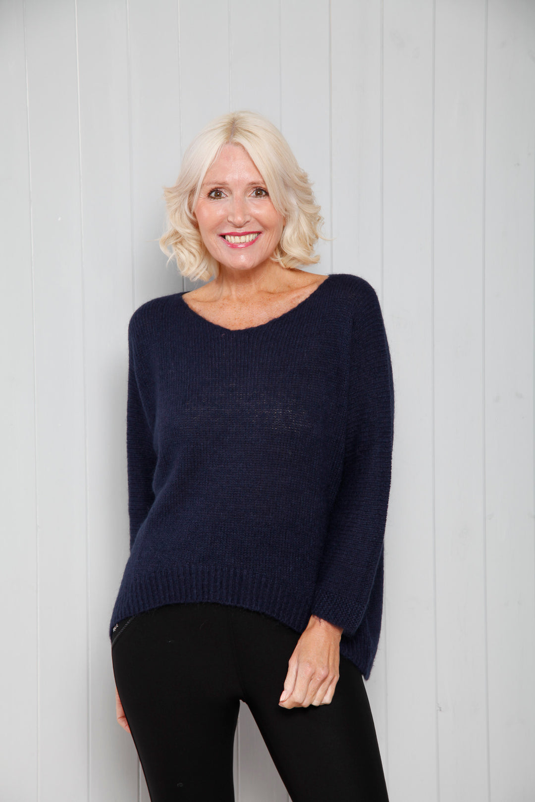Navy Harriet High Low Jumper