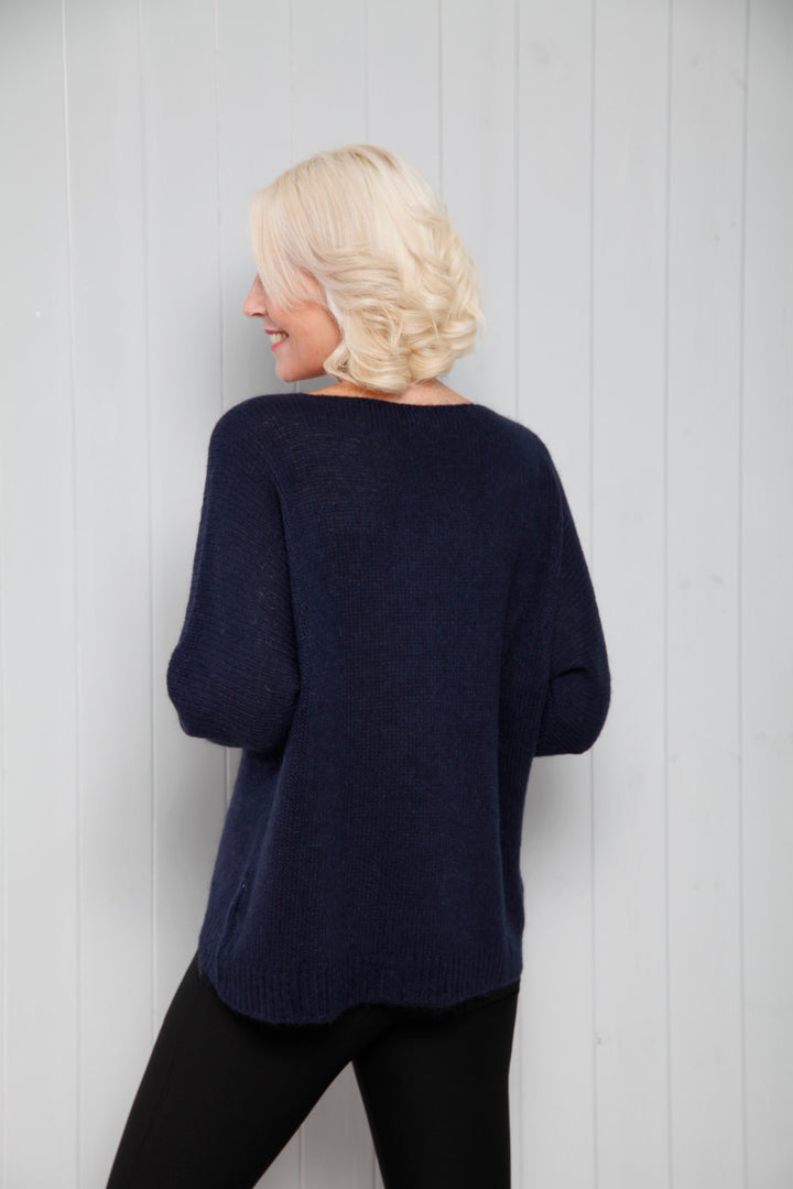 Navy Harriet High Low Jumper
