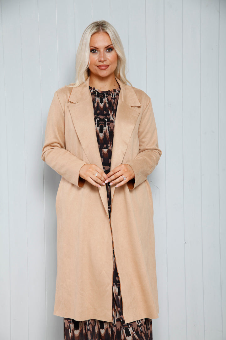 Camel Long Collared Jacket