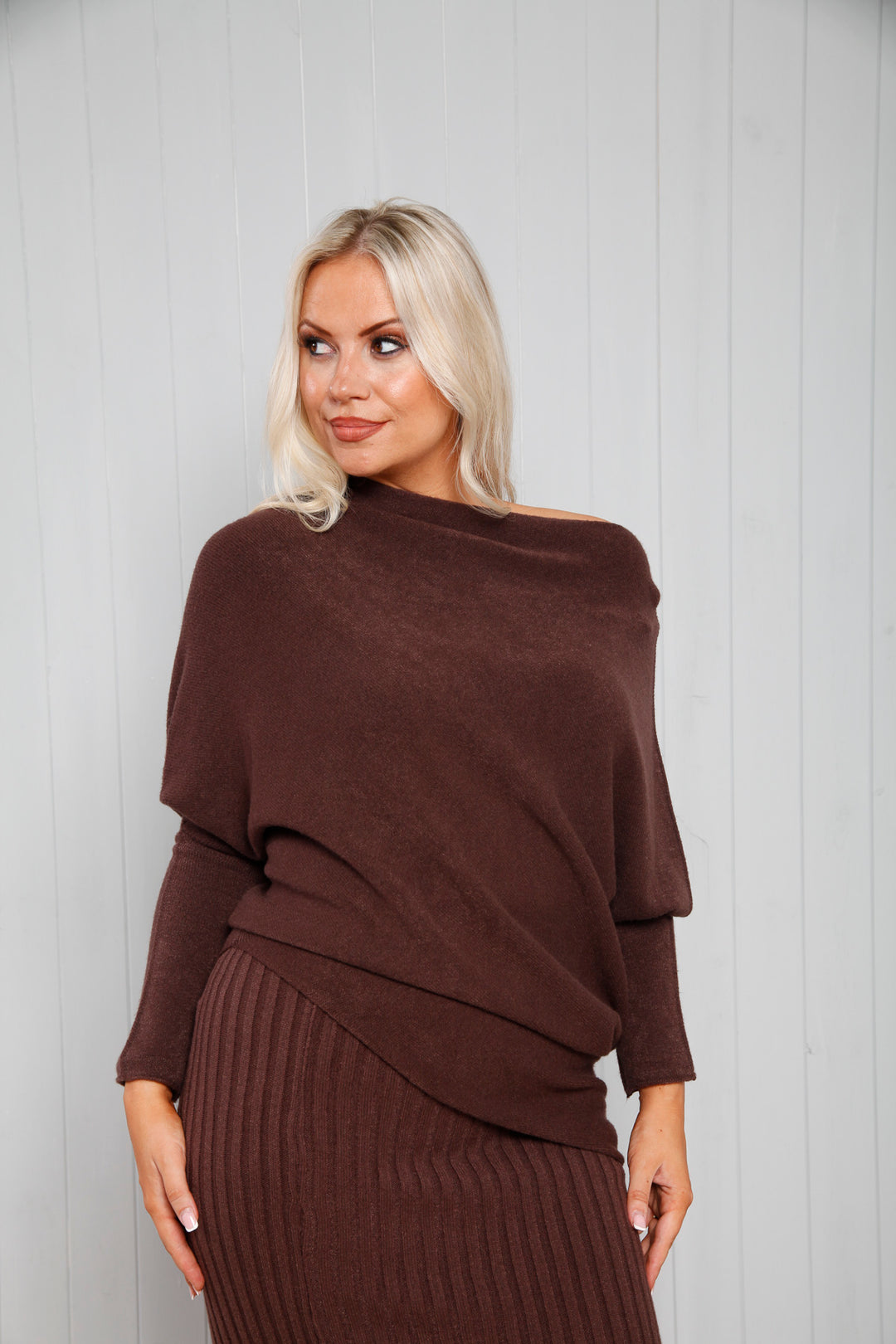 Isabella Asymmetric Top Chocolate