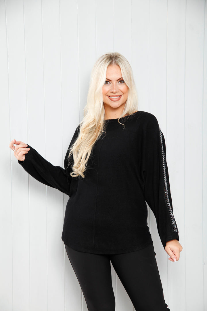 Ziggy Diamante Top Black