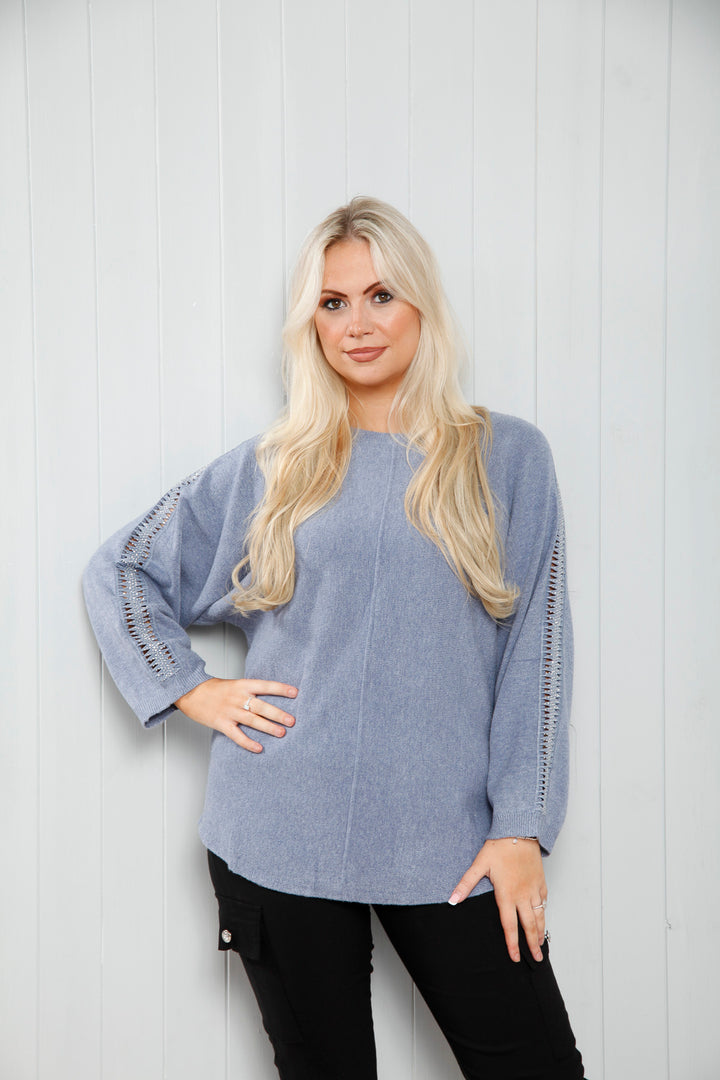 Ziggy Diamante Top Denim
