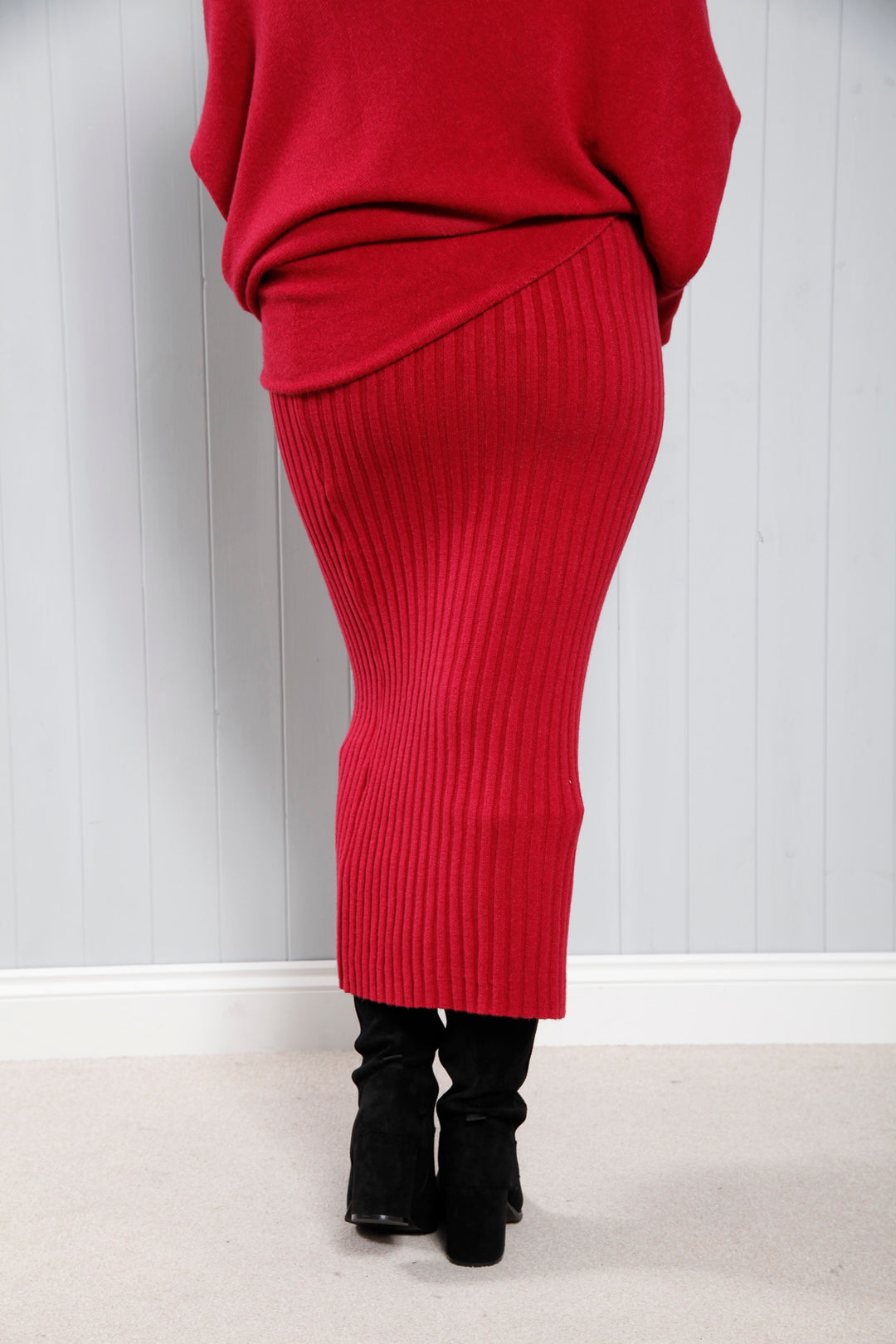 Reese Ribbed Skirt Ruby Red