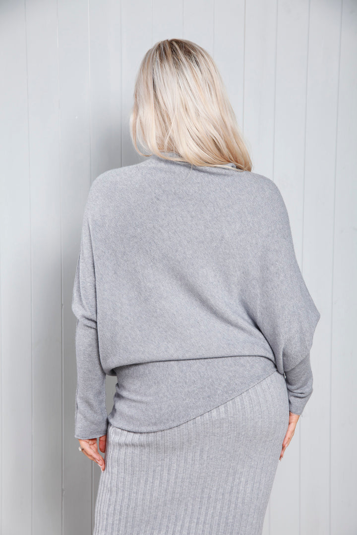 Isabella Asymmetric Top Grey