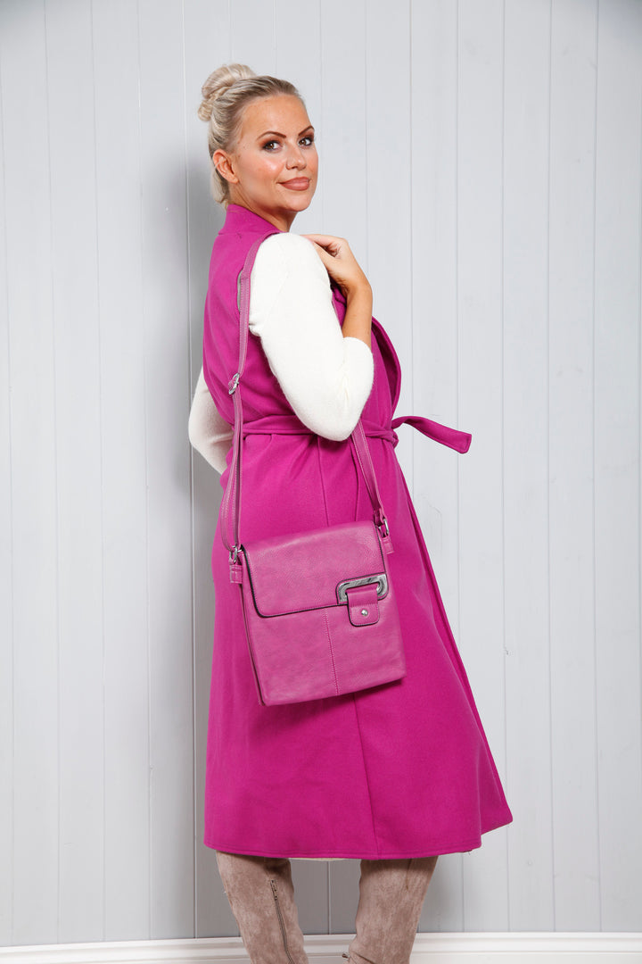 Lila Longline Waistcoat Magenta