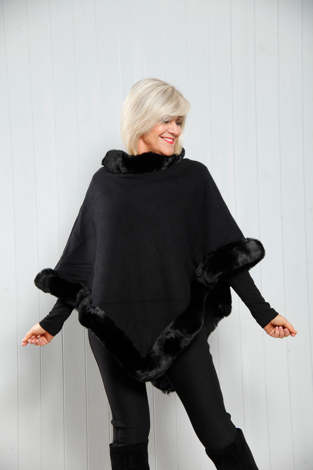 Priscilla Poncho Black