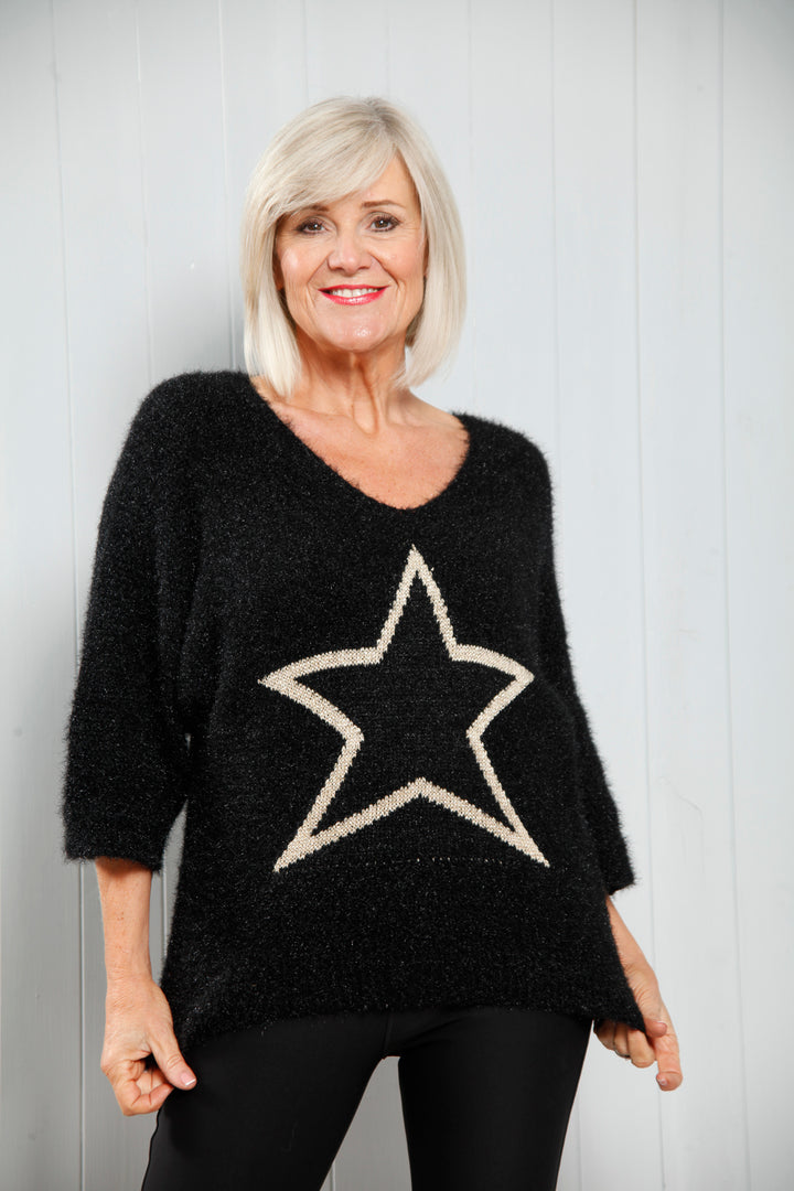 Sian Star Jumper Black