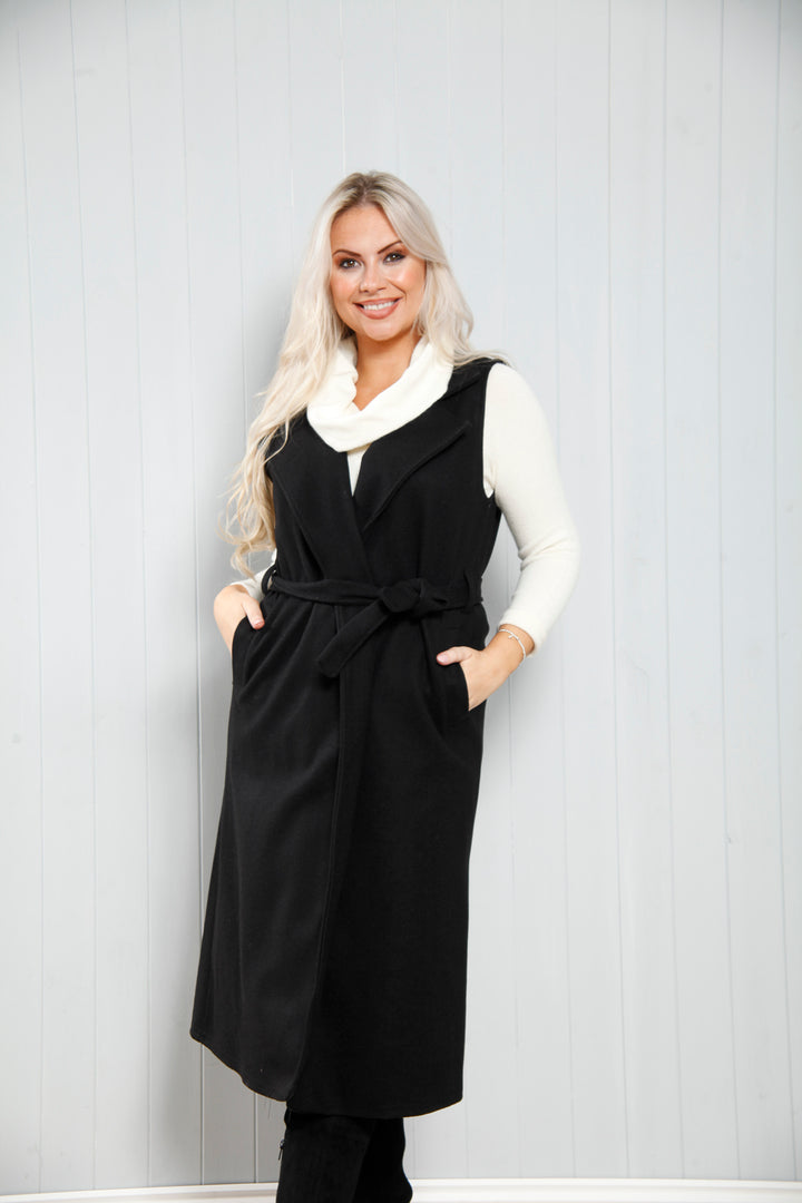 Lila Longline Waistcoat Black