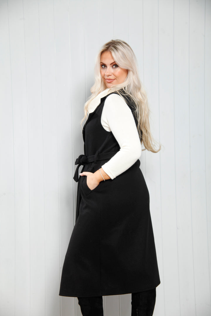 Lila Longline Waistcoat Black