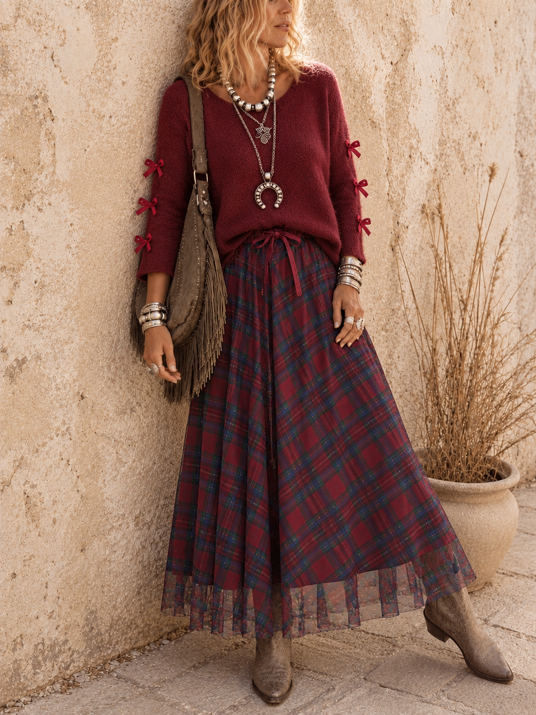 Caledonia Heritage Tulle Skirt Wine