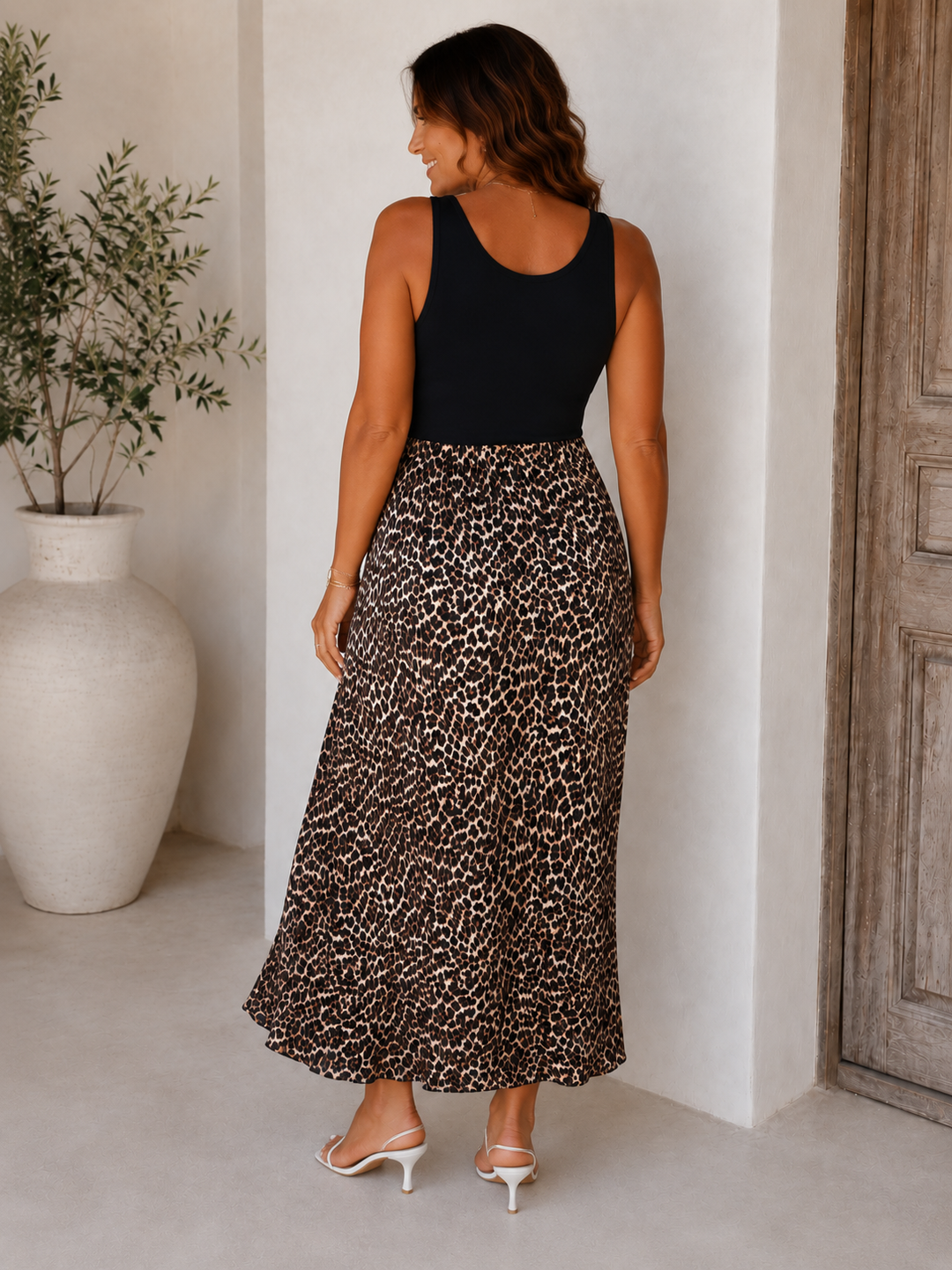 Imogen Leopard Print Dress Black