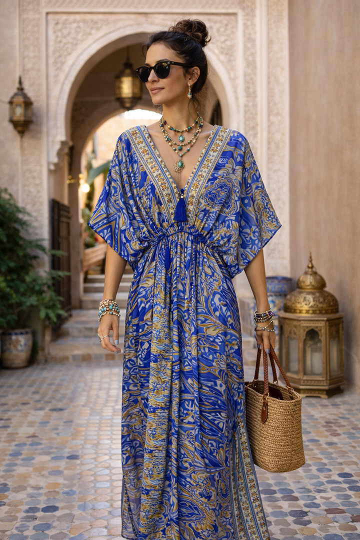 Sapphire Dunes Boho Maxi Dress