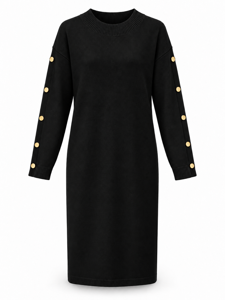 Bellissima Button Jumper Dress Black