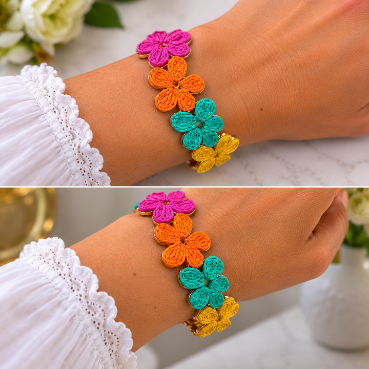 Raffia Bloom Cuff Bracelet