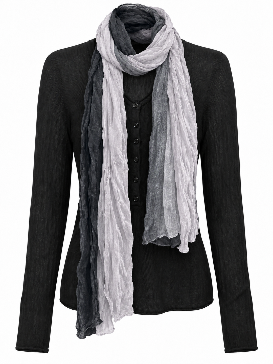 Ombre Scarf & Top Set Black