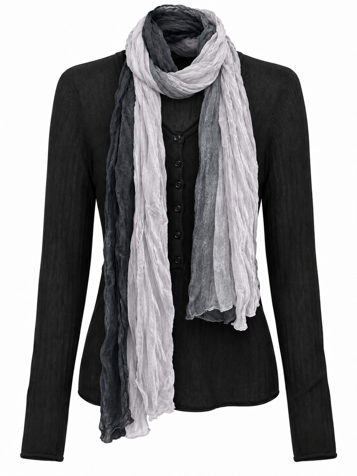 Ombre Scarf & Top Set Black