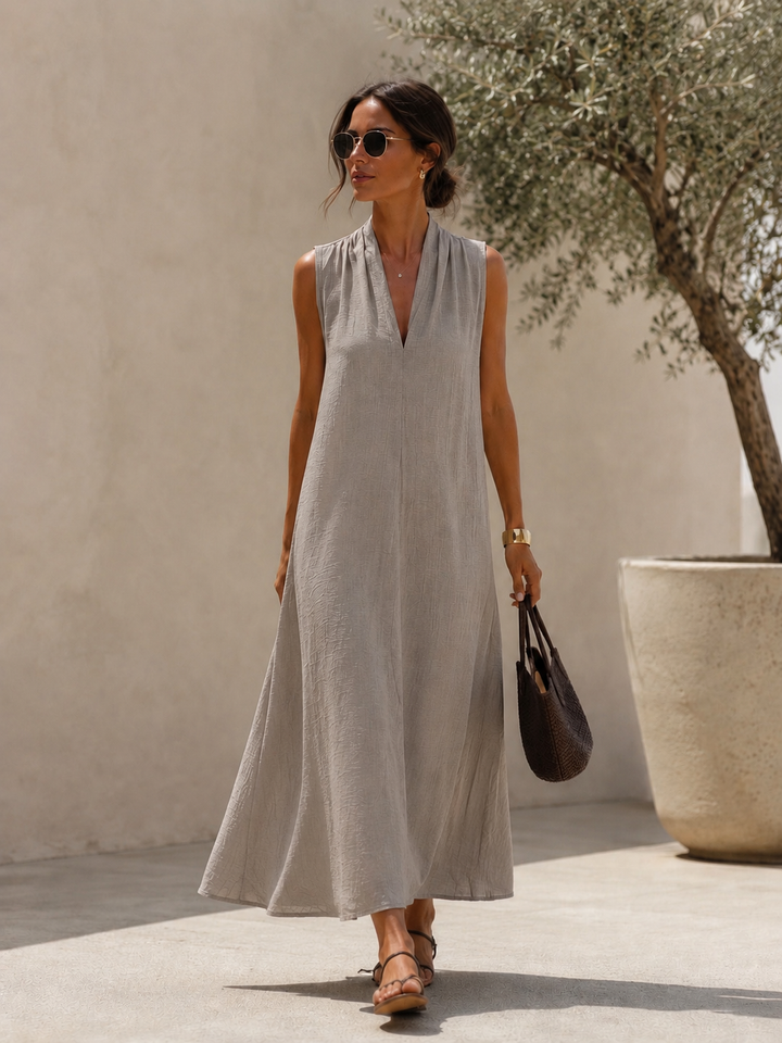 Deja V Neck Maxi Dress Mocha
