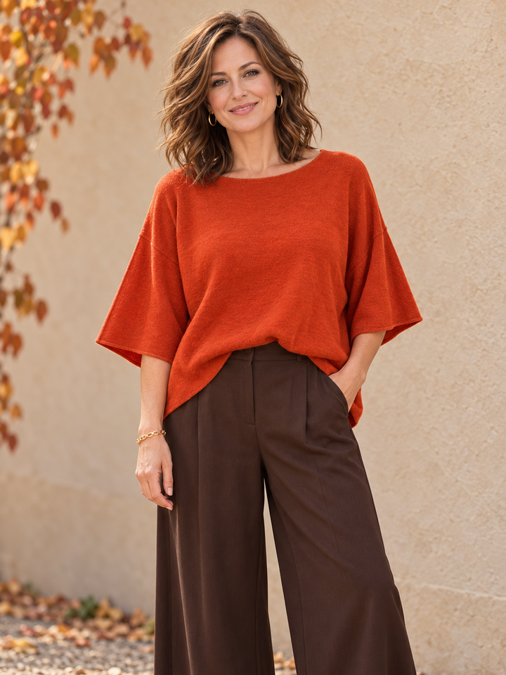Anabelle Slouchy Top Burnt Orange