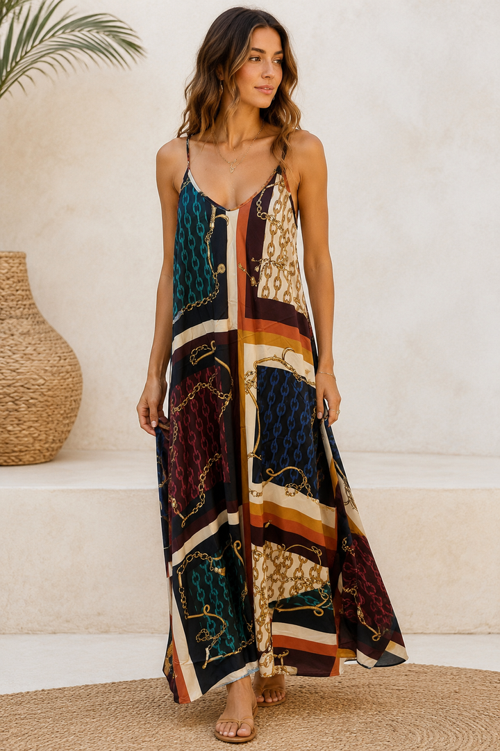 Foulard Chain Print Dress