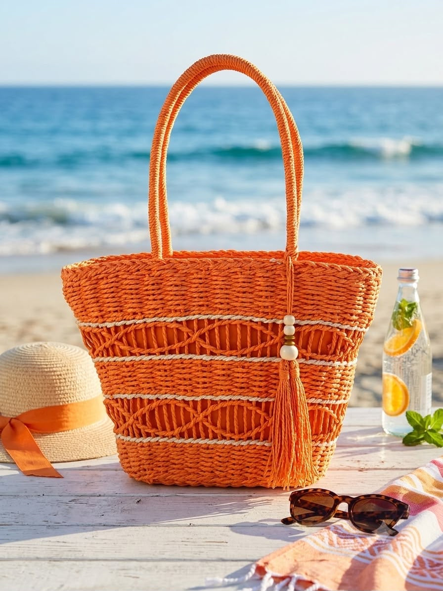 Boardwalk Woven Basket Orange