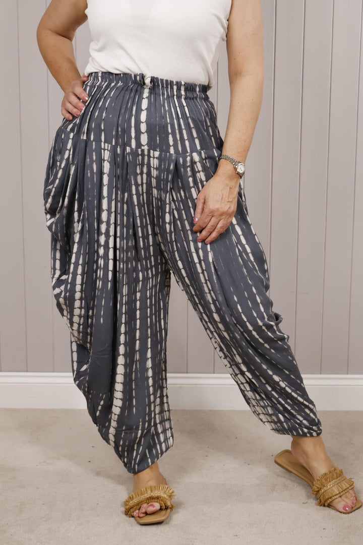 Tie Dye Harem Trousers Grey