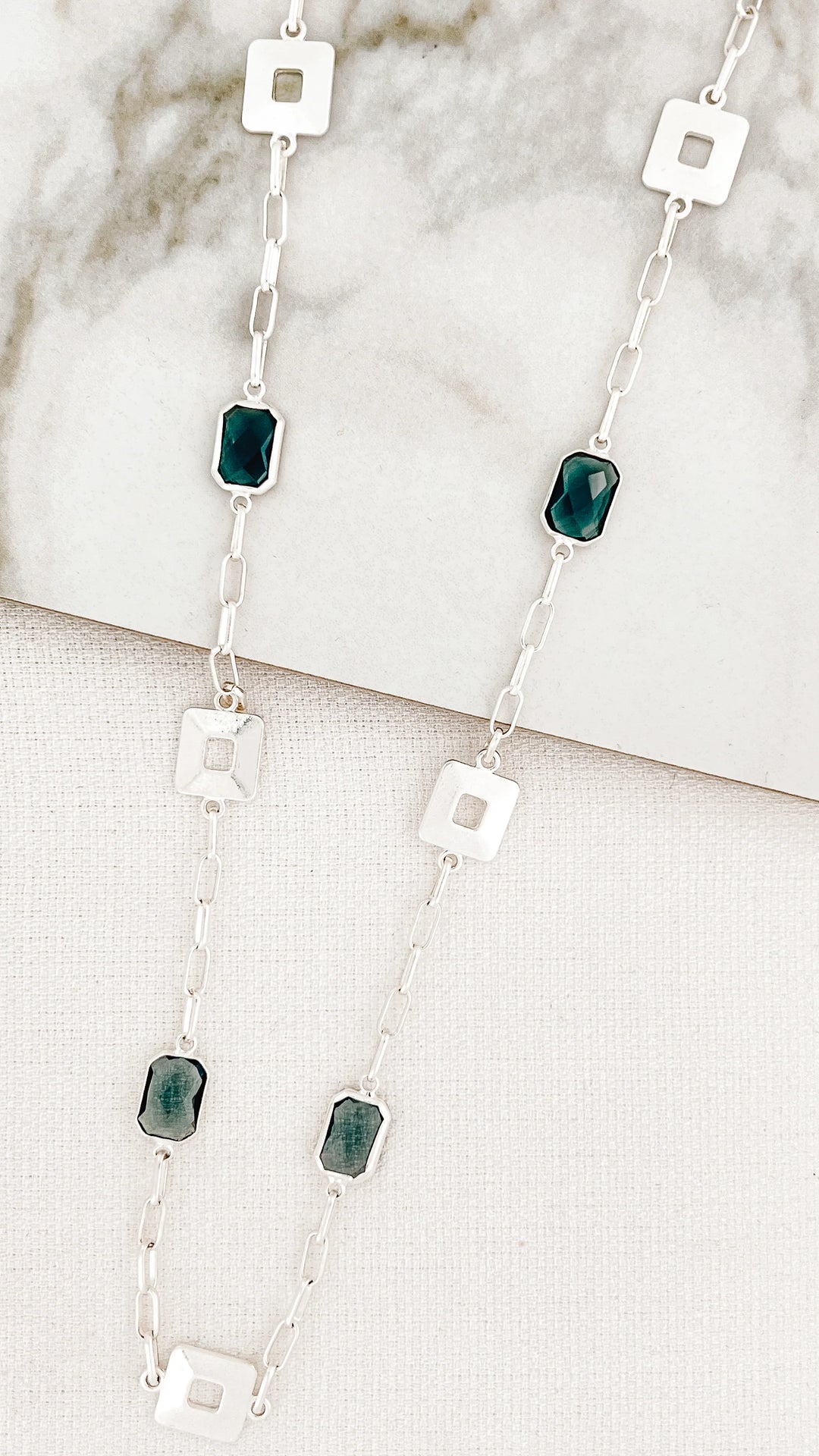 Olivia Gem Necklace Silver Goose Island