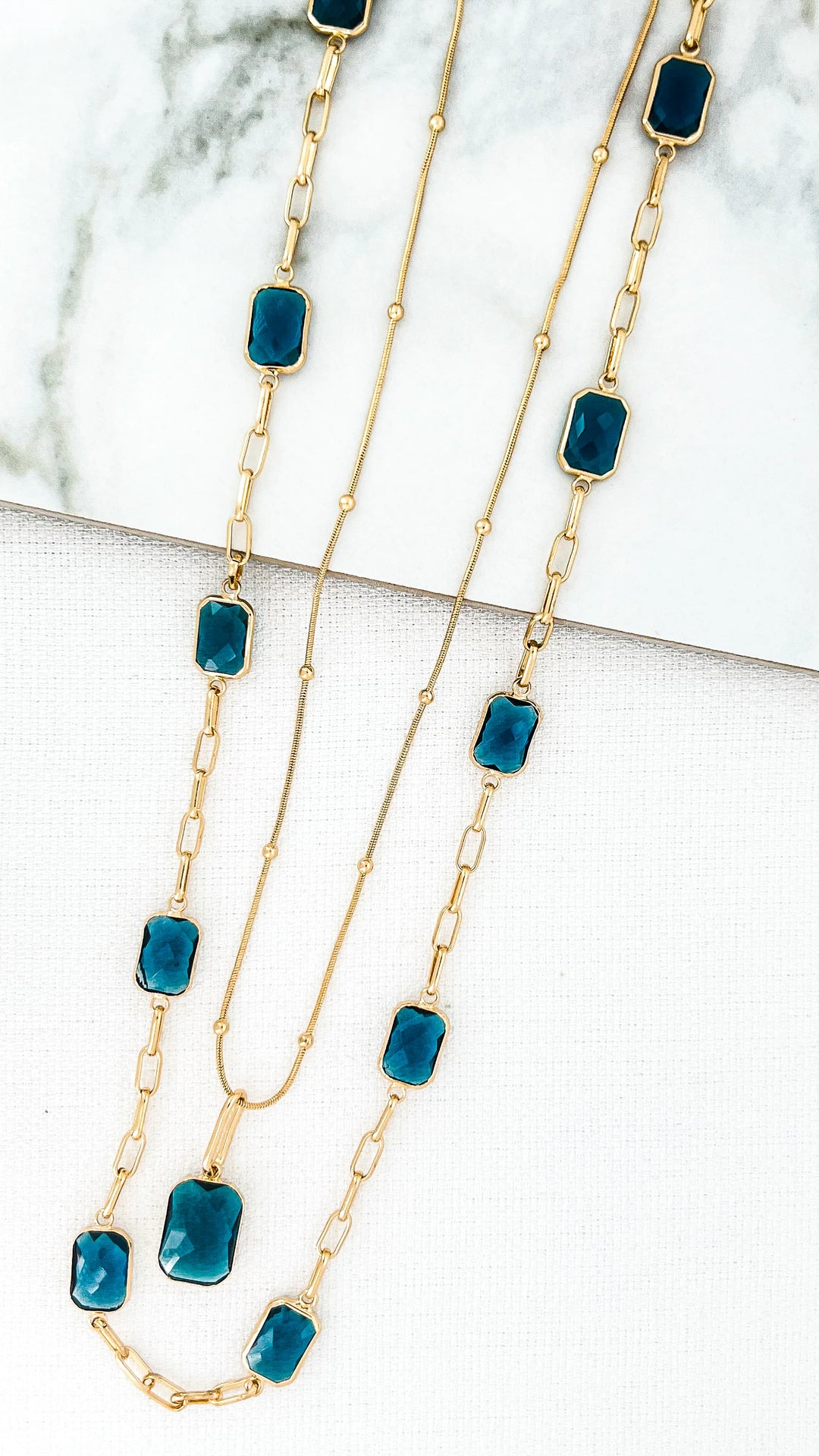 Seraphina Gem Necklace Blue Mist