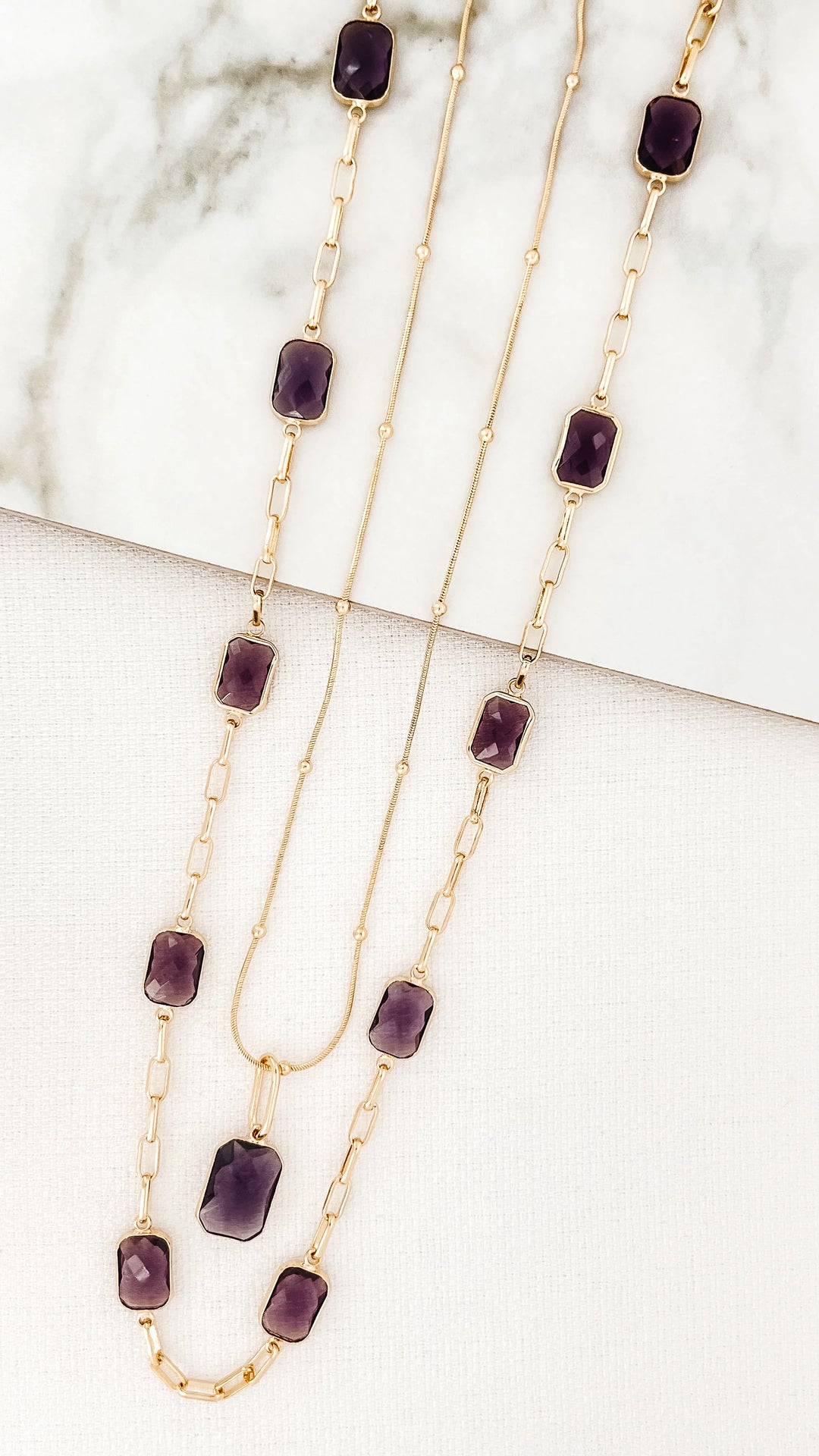 Seraphina Gem Necklace Purple Rain