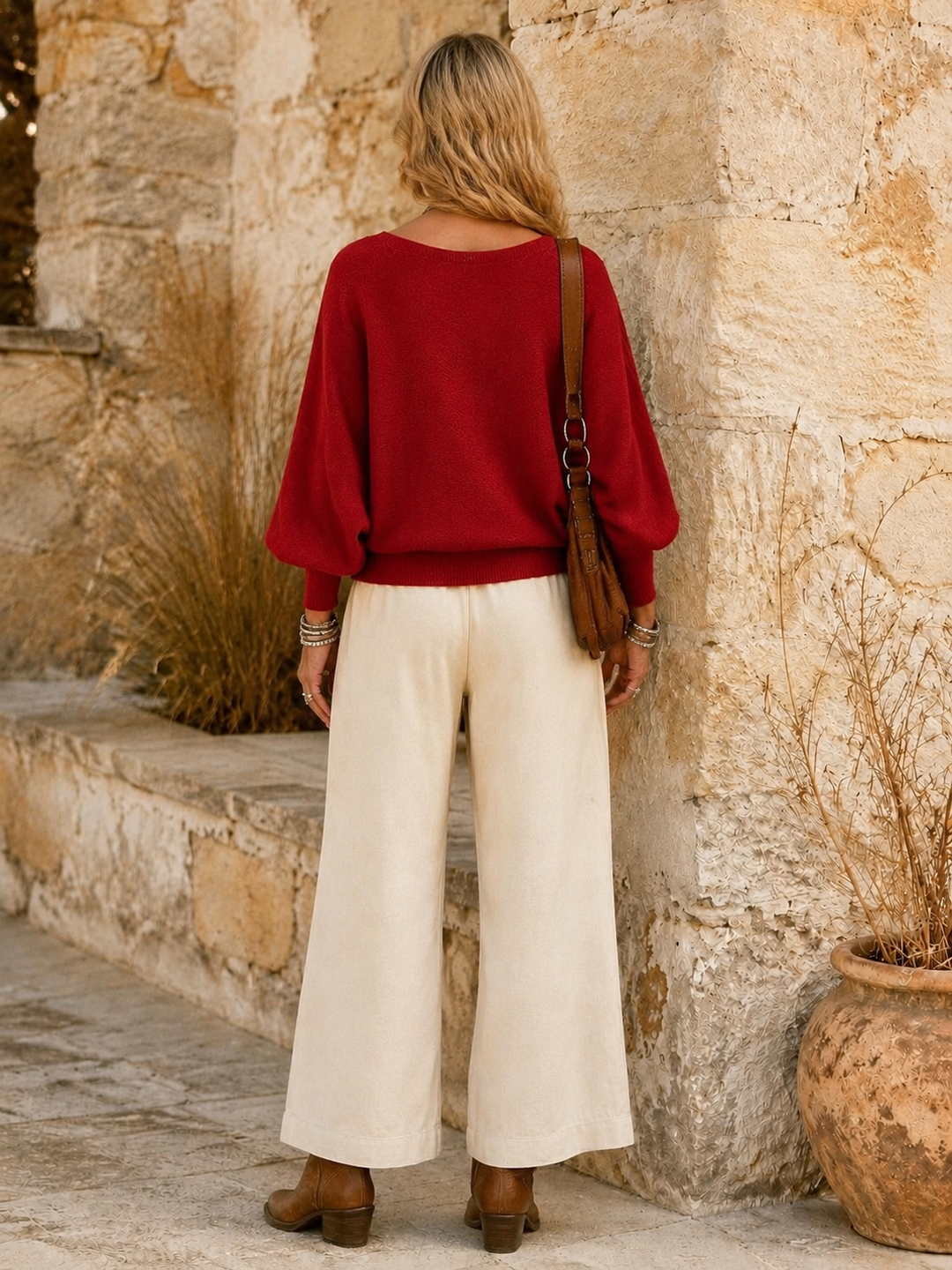 Mila Soft Knit Batwing Jumper Claret