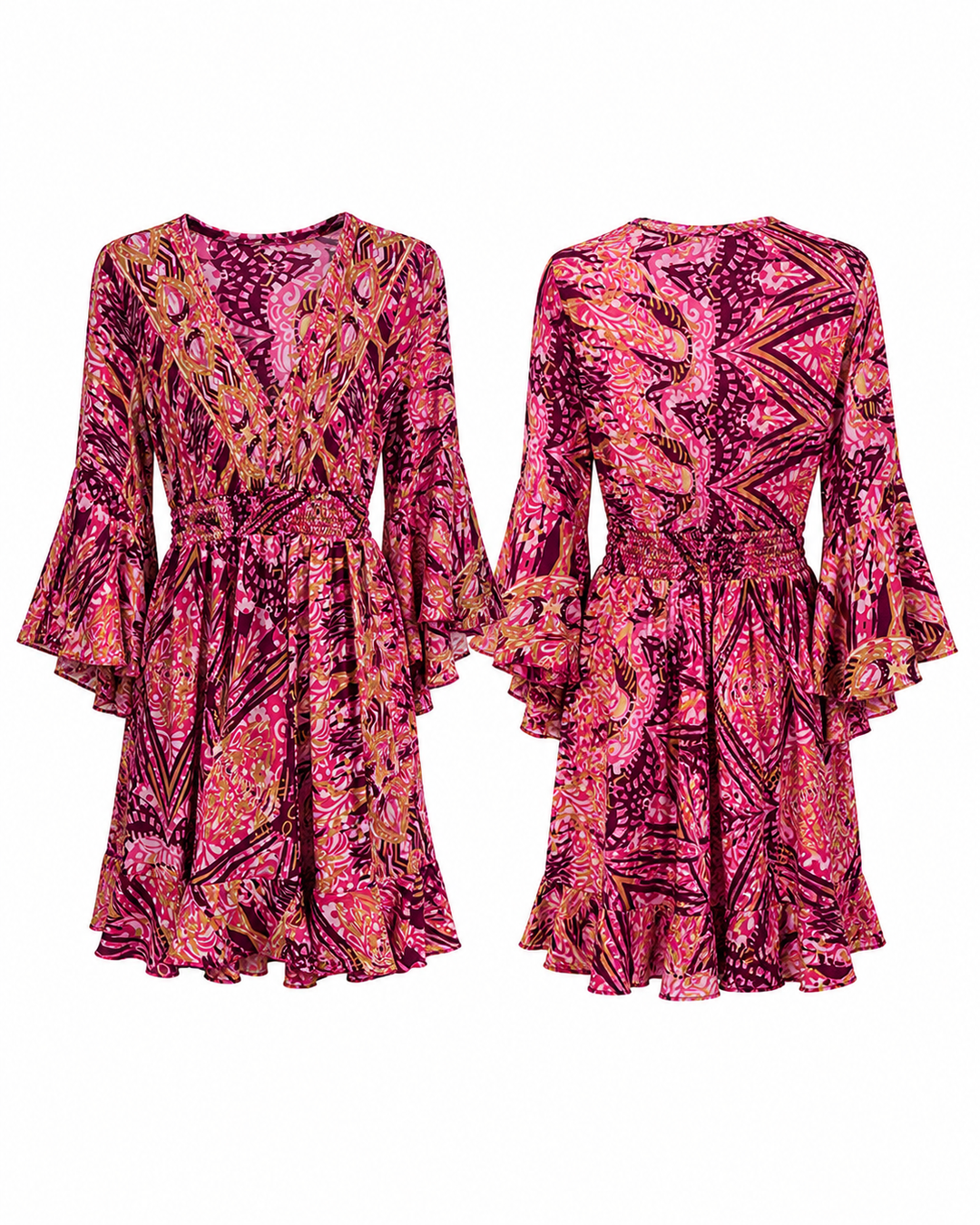 Sunset Paisley Beach Dress Plum