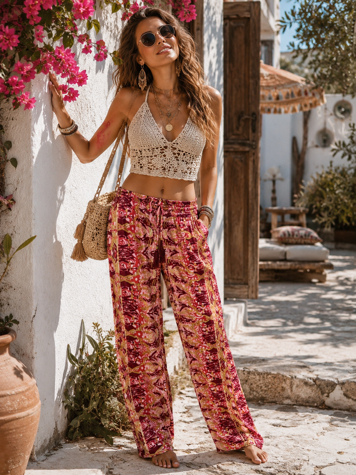 Yara Luxe Trousers Raspberry