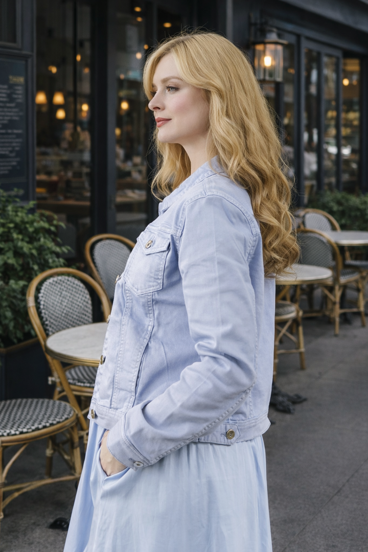 Denim Stretch Jacket Hydrangea Blue