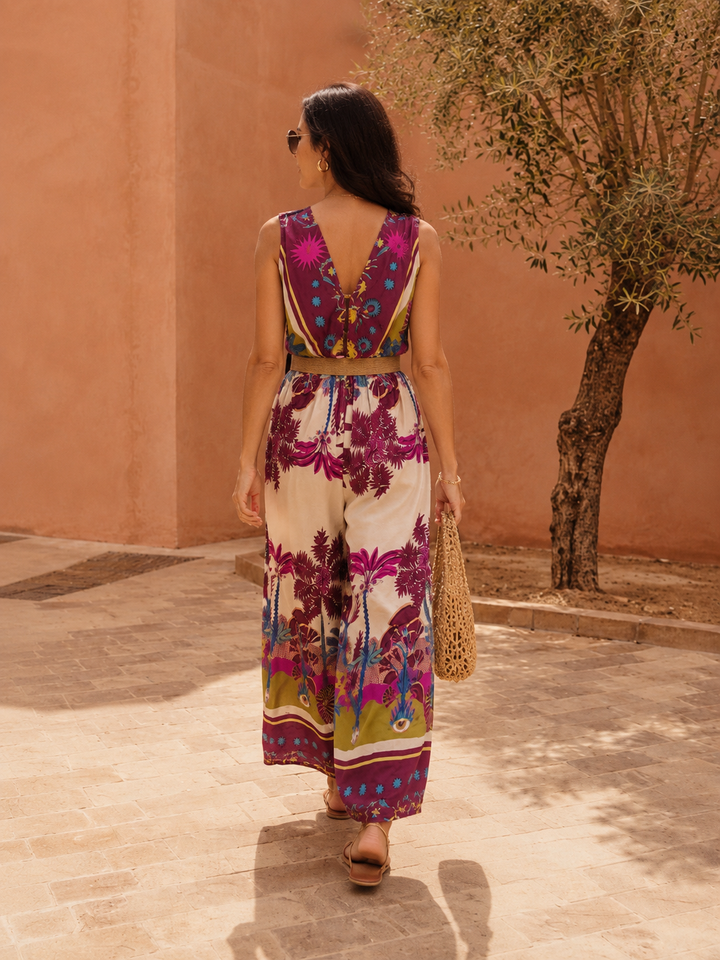 Perry Palazzo Jumpsuit Plum