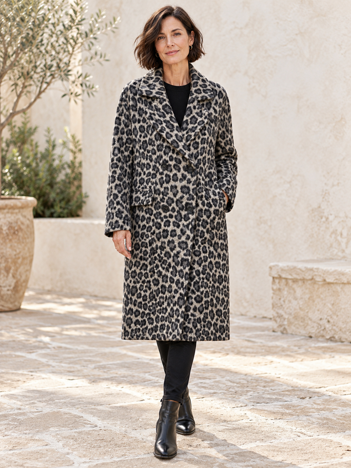 Lauretta Leopard Coat Grey