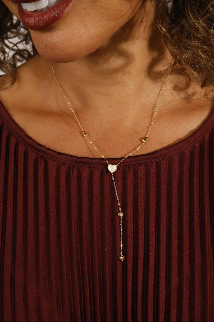 Heart Y Necklace Gold