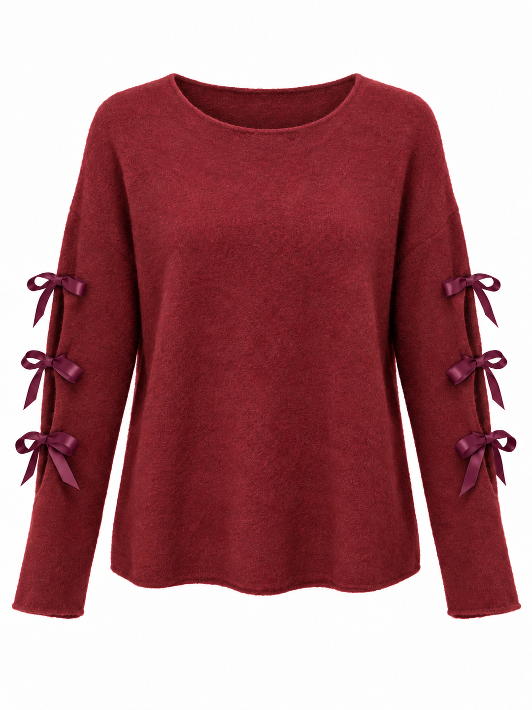 Beatrice Bow Jumper Wine
