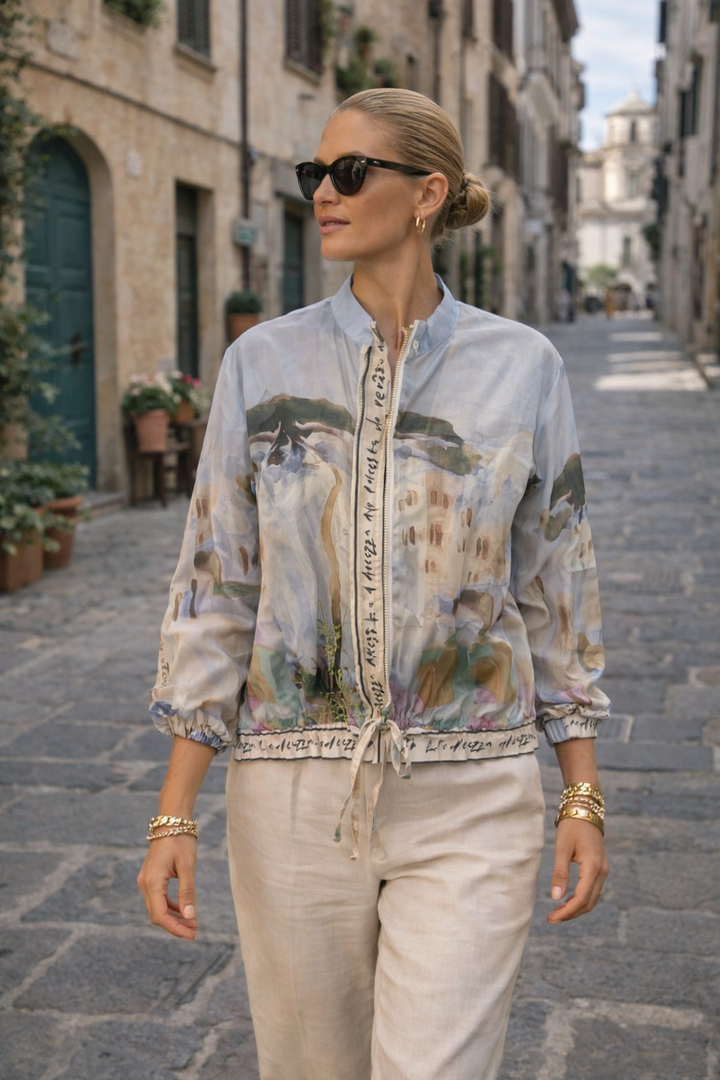 Tuscan Zip Up Jacket Blue