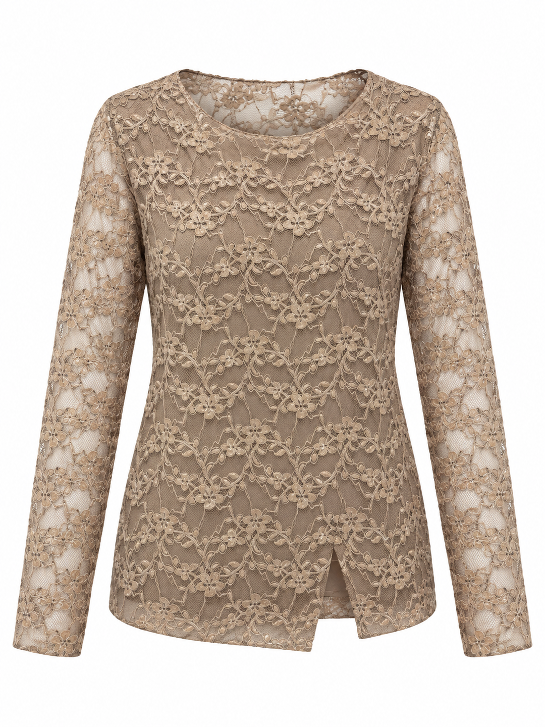 Yuna Lace Long Sleeve Top Latte