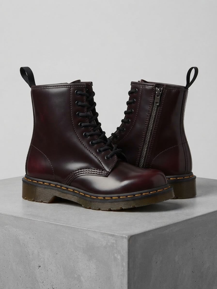 Brooke Lace Up Boots Dark Aubergine