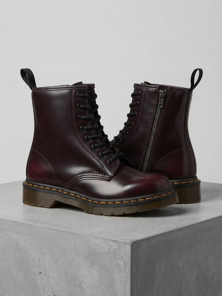 Brooke Lace Up Boots Dark Aubergine