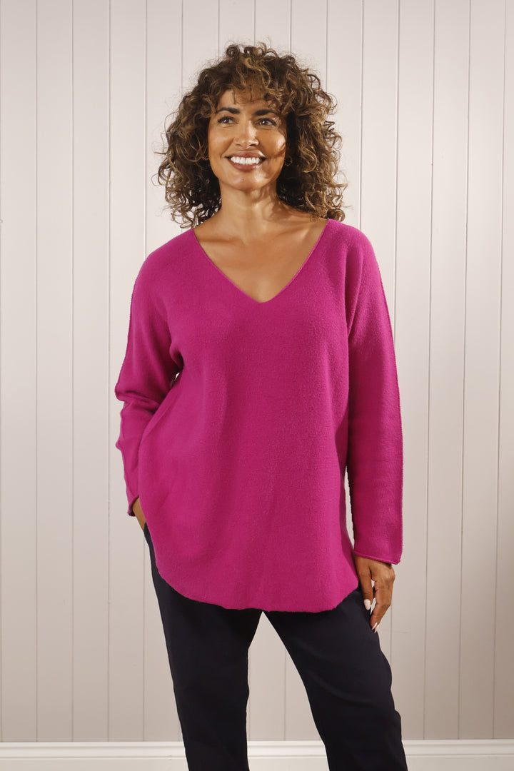 Anabelle V Neck Curve Magenta