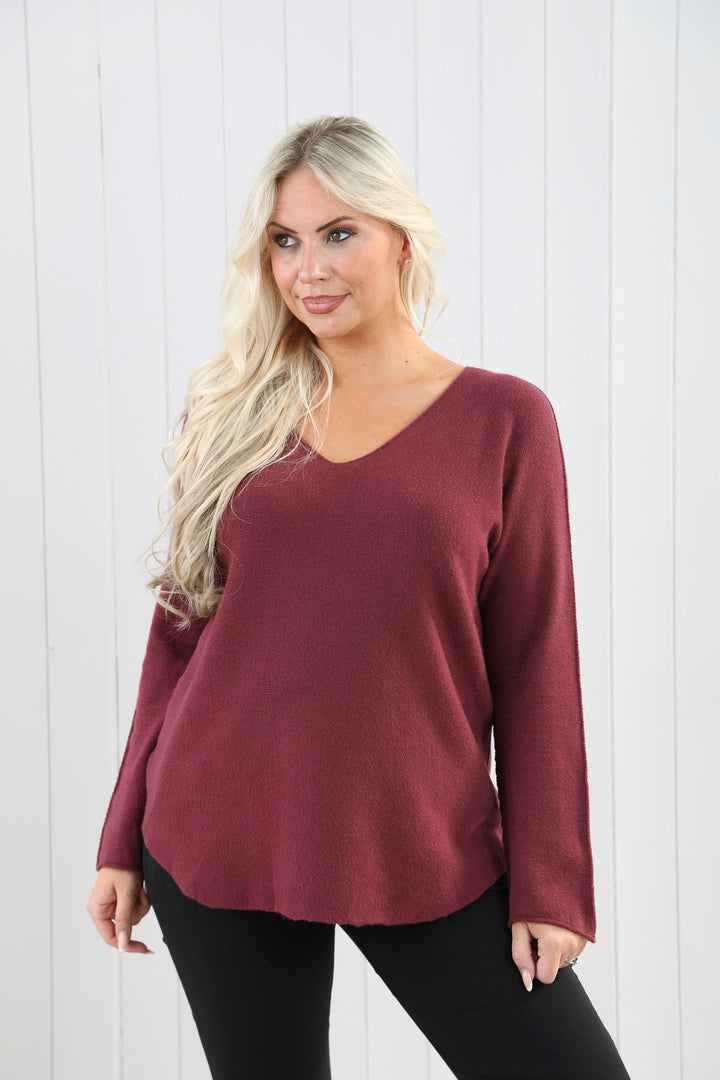 Anabelle V Neck Curve Bordeaux