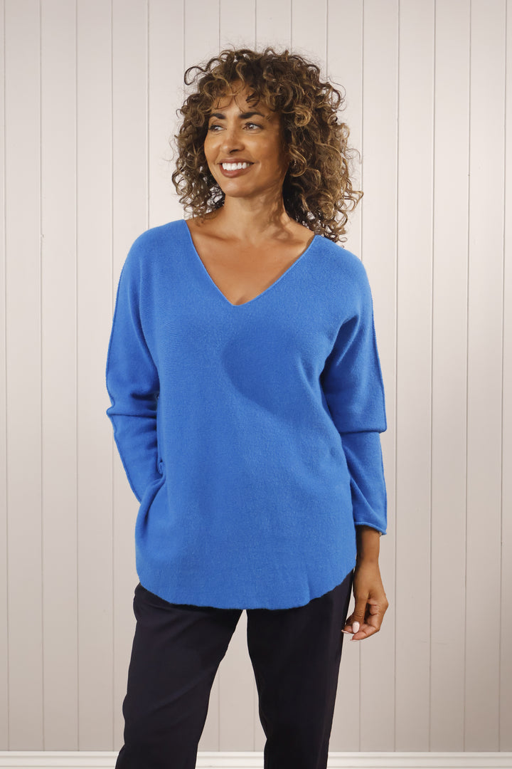 Anabelle V Neck Curve Royal Blue